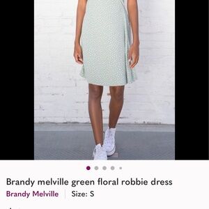 Brandy Melville Green Floral Dress